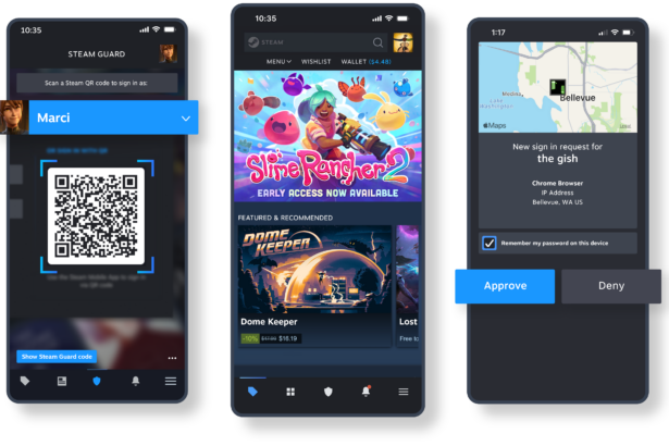 Steam mobile app